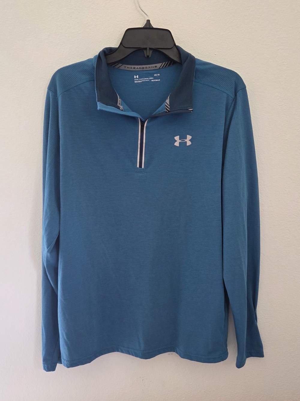 Under Armour Threadborne heatgear Streaker 1/4 Zip Pullover Blue Mens Size Large